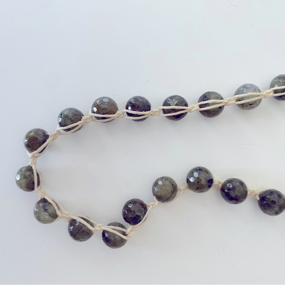 Semi- precious labradorite necklace. 38”long. - Picture 2 of 3